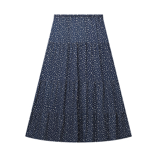 橘子树在哪儿韩系碎花半身裙女春秋款设计感显瘦气质百搭a字裙子