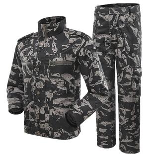 夏季纯棉迷彩服套装男军训服女耐磨户外训练工装民工劳保工作服