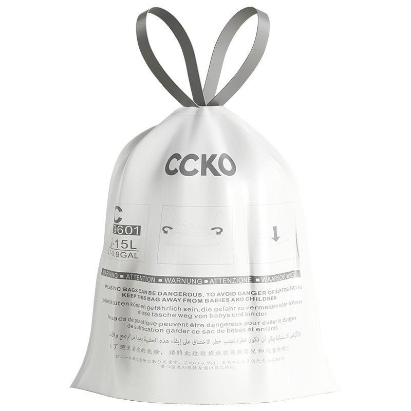 CCKO垃圾袋家用加厚手提式抽绳大小号超厚厨房2026热卖免撕实惠装