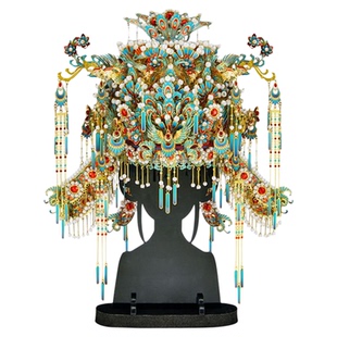 拼酷十里红妆点翠凤冠DIY手工解压立体拼图国潮拼装模型大明孝端