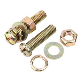 铁彩锌十字圆头螺丝螺母平弹垫片套装组合螺栓大全盘头螺钉M3-M8