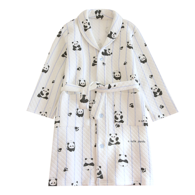 米筱米儿童秋冬纯棉空气棉睡袍