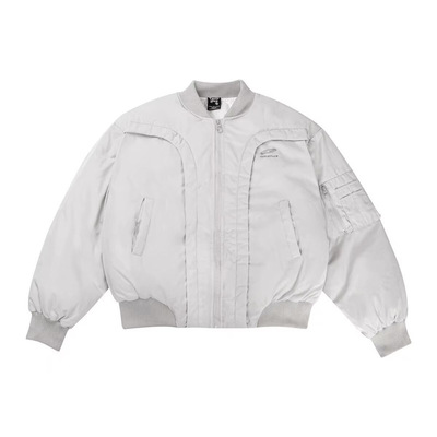 小众解构弧形飞行员夹克棉服美式