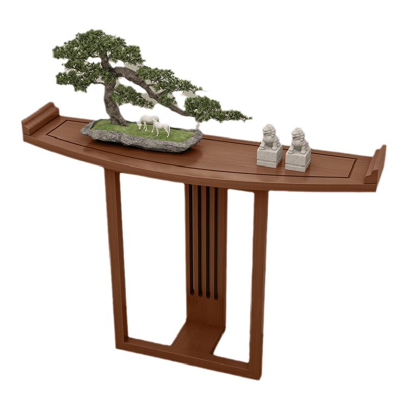 新中式全实木玄关桌玄关柜小窄桌条案过道玄关台案台弧形桌简约