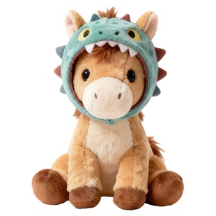 马年吉祥物公仔小马驹毛绒玩偶马形抱枕娃娃官方定制伴手礼物