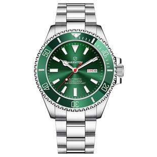 玛斯威顿绿水鬼男士手表商务时尚防水全自动机械表男款正品潜水表