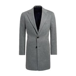 SUITSUPPLY浅灰色毛呢大衣单排扣羊毛户外休闲外套