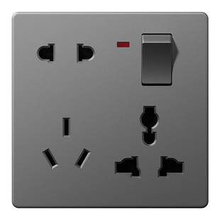 国际电工86型多功能一开八孔插座带开关面板墙壁家用十孔多孔电源