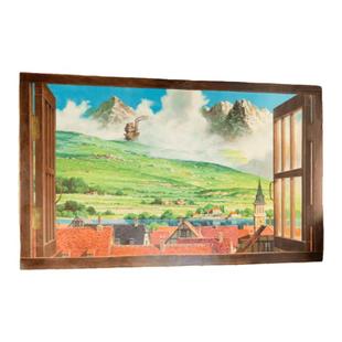 日系童话小清新窗户挂布卧室宿舍延申感装饰挂画挂毯背景布桌布