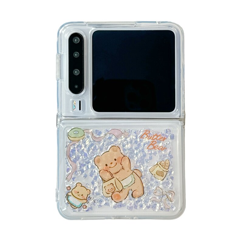 卡通闪钻黄油小熊手机壳