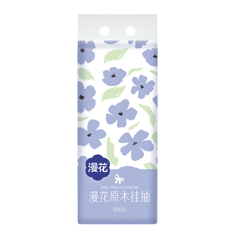 漫花1200张/提熊猫款悬挂式抽纸家用厨房挂抽五层加厚餐巾面巾纸