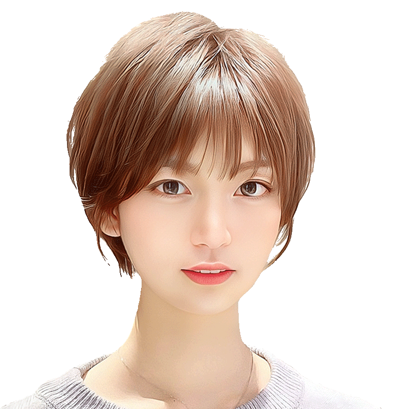 假发真发全真人发全头套女短发波波头发型新款时尚自然整顶假发套