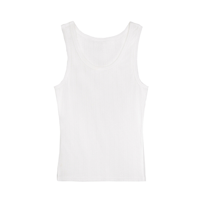 weave古细纹白色背心男简约修身