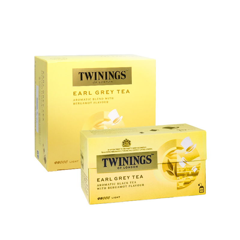 Twinings川宁英式豪门伯爵grey红茶75袋茶包进口英国烘焙红茶粉