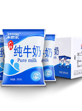 来思尔纯牛奶200g*12袋早餐纯奶