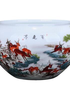 景德镇家居客厅玄关鹿瓷器