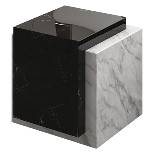 个性边几客厅沙发旁侧边柜意式极简天然大理石床头柜高端装饰摆台