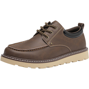 大东男鞋2025秋季新款时尚平底系带通勤鞋百搭休闲皮鞋户外男单鞋