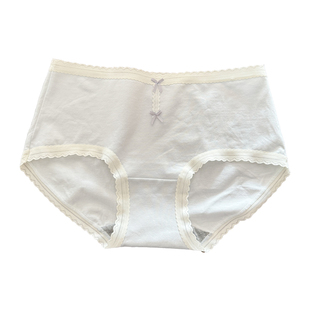 花仙子26年春款甜美风蕾丝边女三角内裤纯棉中腰包臀少女学生底裤