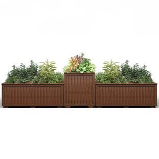 防腐木花箱长方形碳化大号实木花盆阳台户外种树箱庭院种植箱花槽