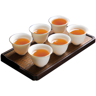 加厚骨瓷功夫茶小茶杯6只茶碗套装家用陶瓷茶具品茗杯羊脂玉白瓷