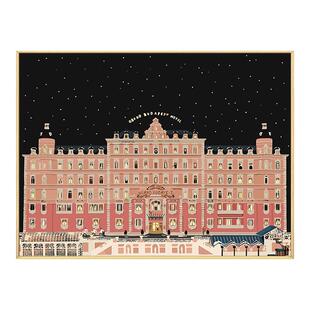 布达佩斯大饭店数字油画diy填充填色手工绘画画建筑油彩画装饰画