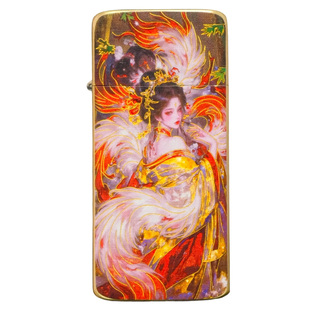 佐罗2025新款超薄纯铜九尾天狐卡片式煤油打火机高颜值精致AB面