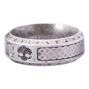 生命之树北欧神话维京卢恩文字凯尔特结戒指嘻哈复古钛钢男女指环