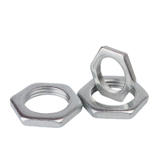 304不锈钢扁螺母原GB808铁镀锌冲压件细牙六角扁螺帽铜薄螺母6-42