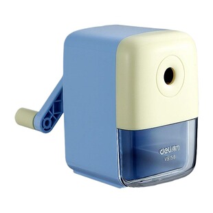 得力卷笔刀小学生专用手摇转笔刀儿童削笔刀自动进铅多功能削笔器美术刨笔机削笔机简约卡通一年级铅笔刀文具