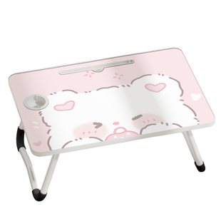 可爱卡通床上小桌子儿童学习桌坐在床上写作业的桌子学生宿舍家用飘窗坐地膝上桌写字桌加高加大可折叠
