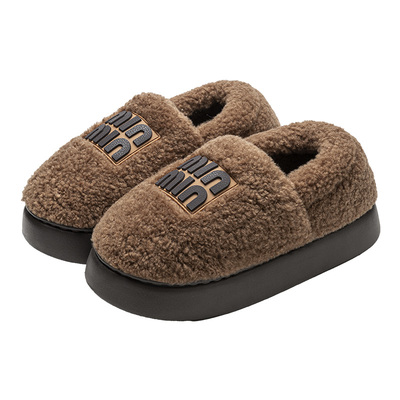 毛绒包跟棉拖鞋女士2025冬季新款