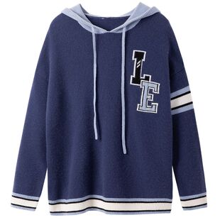 清爽气质高货！稀有国外订单~四平针男士连帽羊绒衫卫衣加厚宽松