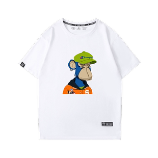 无聊猿猴头像短袖男生nft数字艺术库里猴子T恤夏季纯棉休闲半袖潮