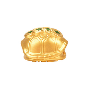 明牌珠宝黄金富甲天下串珠 硬金吉祥龟壳转运珠足金手串AFP0897
