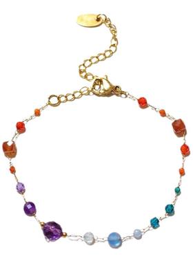 女天然石精致甜美彩色手链手串