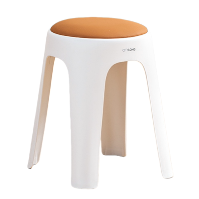 禧天龙塑料加厚皮纹圆凳