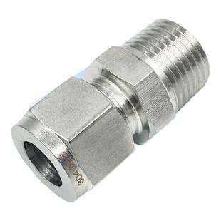 304不锈钢卡套直通终端流量计仪表减压阀气源钢瓶转接头M公制螺纹