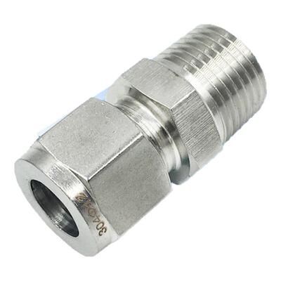 不锈钢卡套直通终端转接头M螺纹