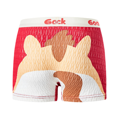 男童本命年红色内裤纯棉四角马年