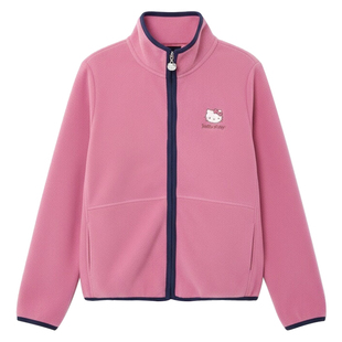 凯蒂猫女童摇粒绒外套春秋2026新款儿童上衣洋气中大童休闲服童装