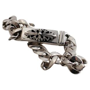 一休老银匠S925纯银十字花 圣剑 朋克 潮流银手链男女款情侣手环