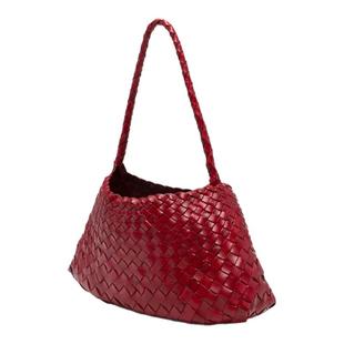 dragon红色编织包女真皮小众法式单肩包2025新款高级感通勤手提包