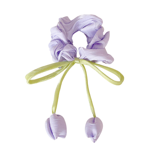 儿童皮筋新款郁金香花朵发绳丸子头饰大肠发圈头绳女童扎马尾发饰