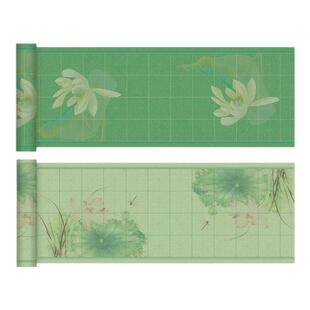 景阳阁荷花系列微喷书法作品纸长卷米字格书法练习纸半生半熟格子长卷楷书7.5cm米格作品纸彩色方格书法长卷