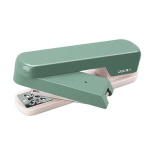得力可旋转订书机学生用订书器办公用大号重型加厚钉书机家用型多功能省力迷你小号钉定厚书订中缝装订用品
