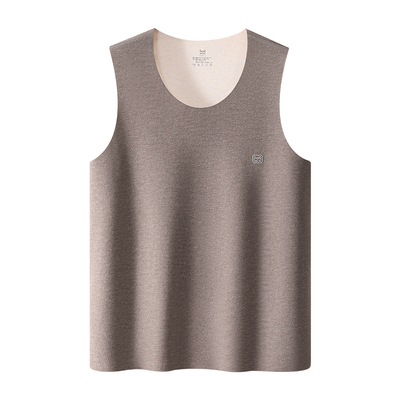 猫人羊绒蚕丝德绒发热保暖背心