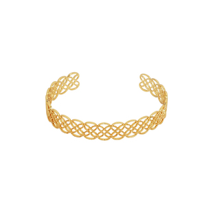 G/S格蕾丝 精致高奢复古艺术感金银镂空设计手镯叠戴开口调节手环