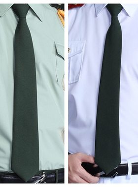 学生升旗手乐队保安业务员商务懒人纯色免打结拉链领带黑色军绿色