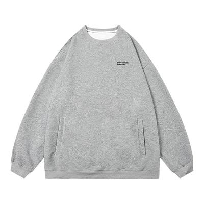 GOGOSOON加绒卫衣男新款2025秋冬圆领无帽长袖内搭套头美式青少年